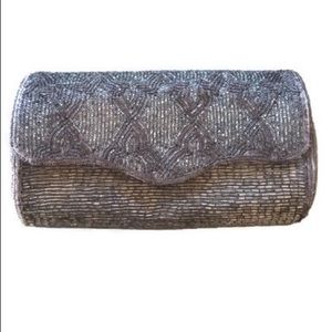 Vintage La Regale Silver Beaded Purse